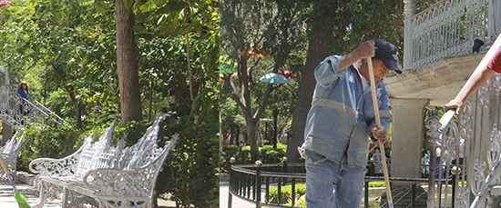 Mantiene la Secretaria de Servicios Públicos Municipales intensas labores de limpieza en el Jardín de San Marcos