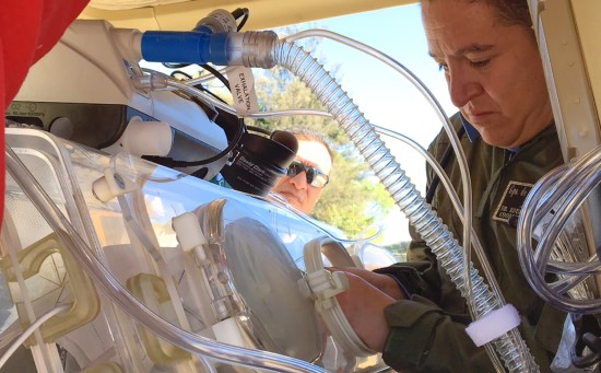 Trasladan a bebé en Helicóptero Municipal